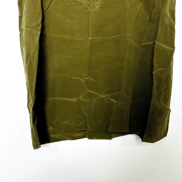 Chaser NWT Cold Shoulder Raglan Short Sleeve Casual Top Military Green Medium - Picture 3 of 5